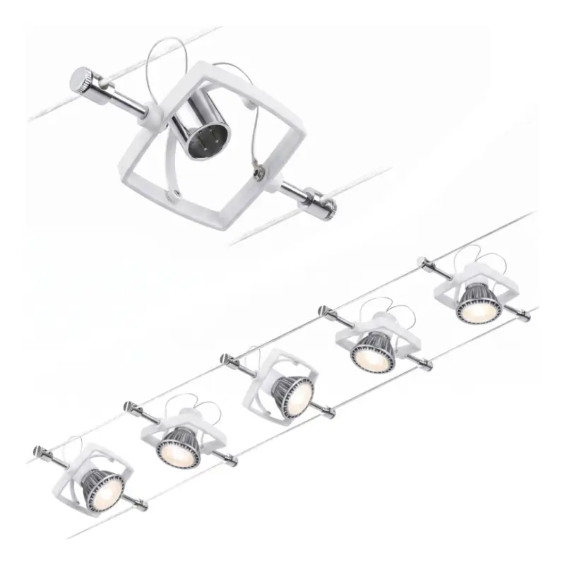 Paulmann 94134 - Set van 5x GU5,3/10W Compleet kabelsysteem MAC 230V wit Gecertificeerd