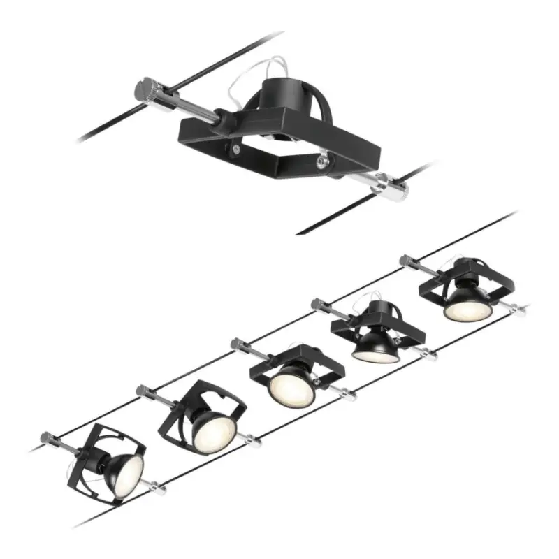 Actieprijs Paulmann 94434 - SET van 5x GU5,3/10W Spotverlichting voor kabelsysteem MAC 230V zwart