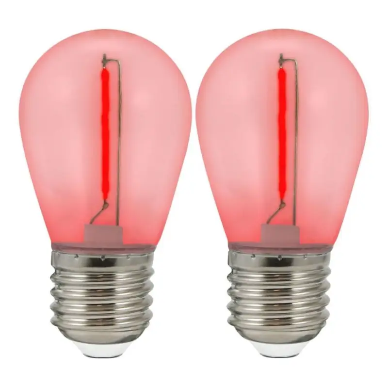Weekendaanbieding SET 2x LED-lamp PARTY E27/0,3W/36V rood