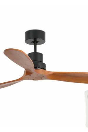 Laatste Versie FARO 33517DC - Plafondventilator MINI LANTAU hout/zwart + afstandsbediening