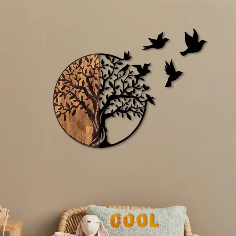 Wanddecoratie 71x92 cm hout/metaal Favoriet
