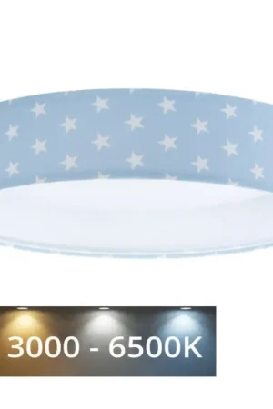 Aanbieding LED Dimbare Kinderplafondlamp SMART GALAXY KIDS LED/24W/230V 3000-6500K Sterretjes Blauw/Wit + Afstandsbediening