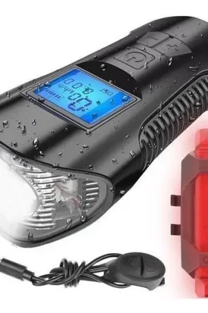 Beperkte Voorraad LED Oplaadbare fietszaklamp met teller en bel LED/1500 mAh IP65