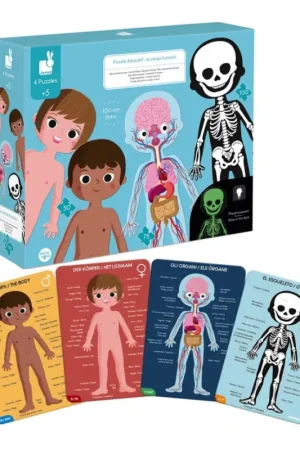 Janod - Educatief kinderspel puzzel 225 stuks menselijk lichaam Laatste Versie