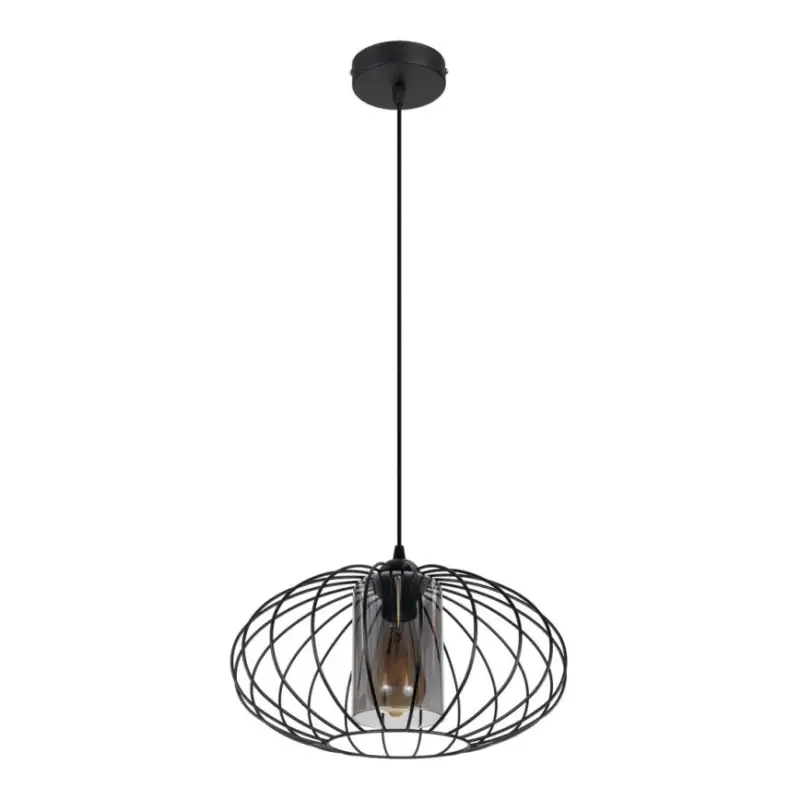Hanglamp aan een koord CORRINI 1xE27/60W/230V diameter 34 cm zwart/grijs Must-Have