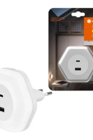 Exclusieve Aanbieding Ledvance - LED Navigatie lamp met stekker met USB LUNETTA LED/15W/230V