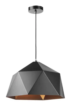 ONLI - Hanglamp aan een koord YONG 1xE27/22W/230V zwart diameter 46 cm Betrouwbaar