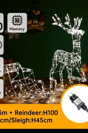 Aigostar - LED buitenversiering LED/3,6W/31/230V 2700K 90/45cm IP44 rendier met slee Gereduceerde Prijs