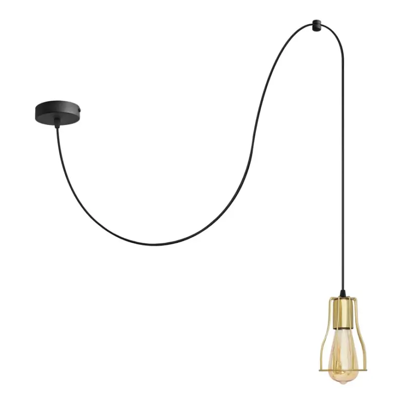 Hanglamp aan een koord TUBE 1xE27/15W/230V zwart/goud Flitsaanbieding