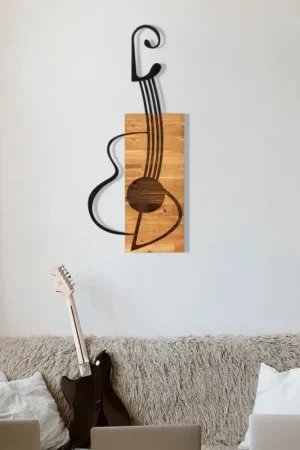 Koop Online wand decoratie 39x93 cm gitaar hout/metaal