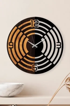 Lage Prijs Wand klok d. 56 cm 1xAA hout/metaal
