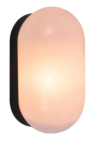 Nordlux - Badkamer wandlamp FOAM 1xE27/55W/230V IP44 zwart Op = Op