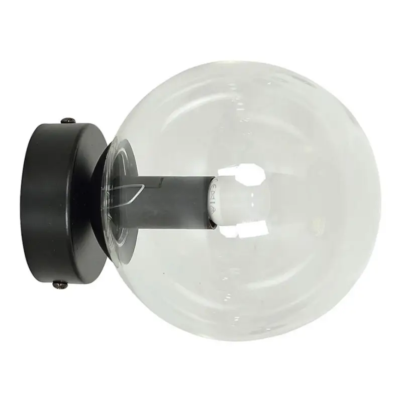 Wandlamp ROSSI 1xE14/10W/230V zwart/doorzichtig Finale Uitverkoop
