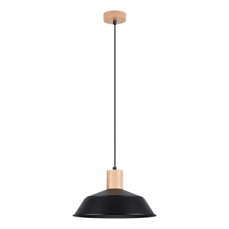Koopje Hanglamp aan een koord FANO 1xE27/15W/230V diameter 34 cm zwart