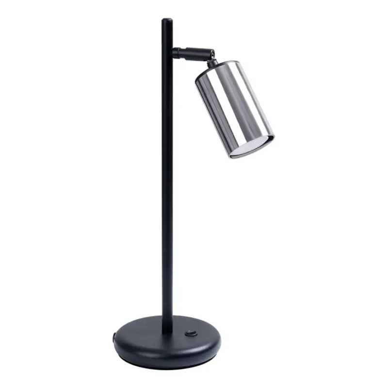 Finale Uitverkoop Tafellamp WINX 1xGU10/10W/230V zwart/glanzend chroom