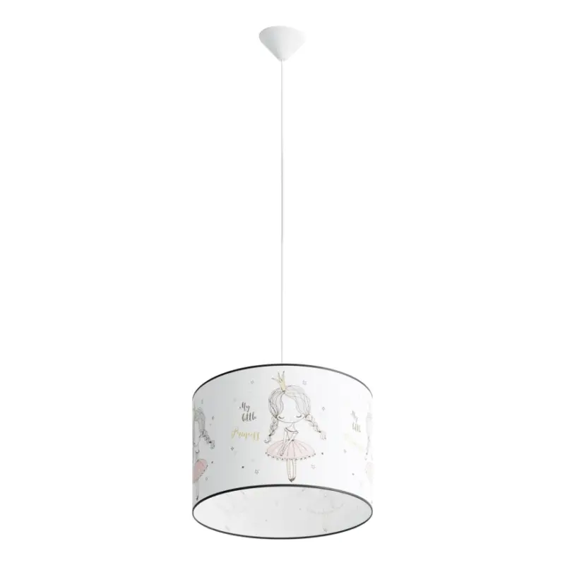 Kinder hanglamp aan een koord PRINCESS 1xE27/15W/230V diameter 40 cm prinses Favoriet