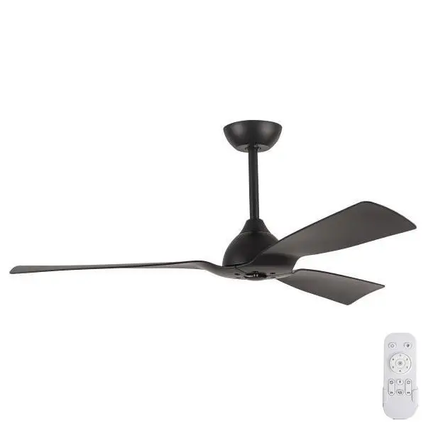 Plafondventilator Ø 132 cm IP44 zwart + afstandsbediening Nieuw