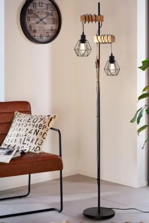 Aanbieding Eglo - Vloerlamp TOWNSHEND 2xE27/60W/230V