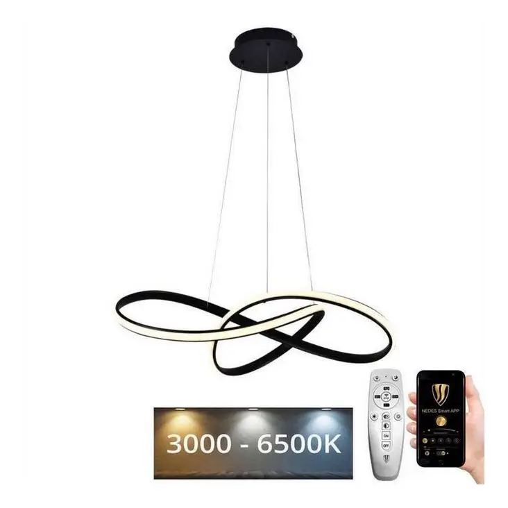 Must-Have Brilagi - Dimbare LED hanglamp aan een koord COSMOWAVE LED/70W/230V zwart + afstandsbediening