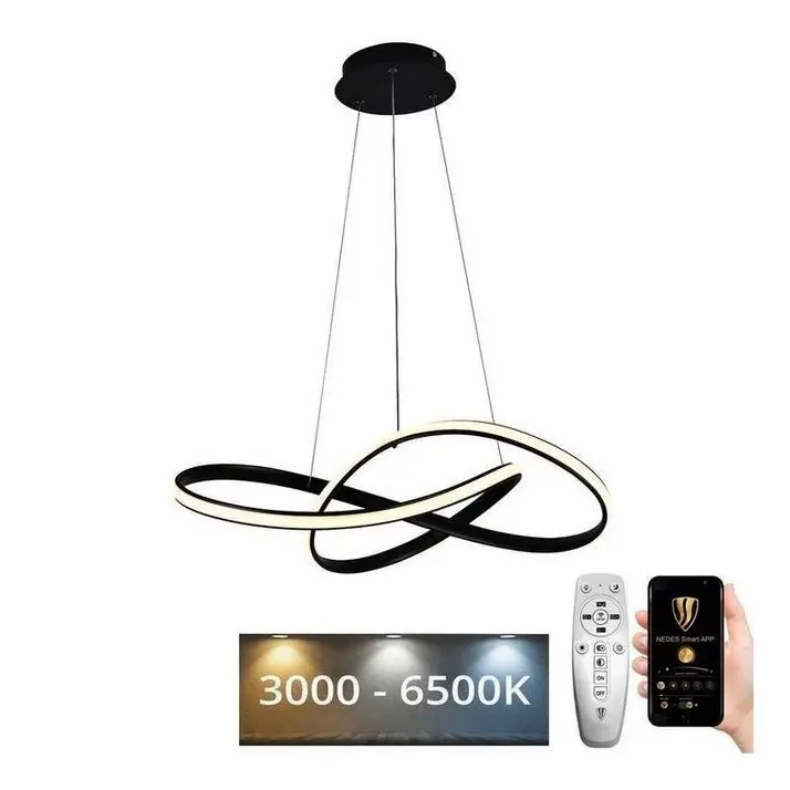 Brilagi - Dimbare LED hanglamp aan een koord COSMOWAVE LED/70W/230V zwart + afstandsbediening Speciale Aanbieding