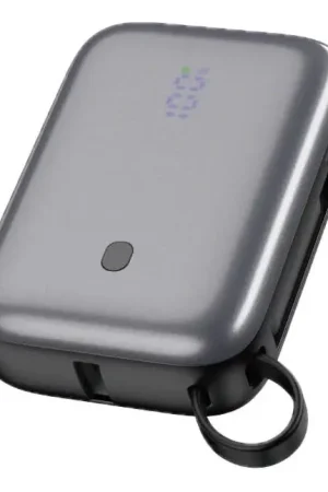 Powerbank 10000 mAh 20W Power Delivery Compact met ingebouwde oprolbare USB-C-kabel 1m zwart Beste Prijs