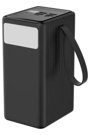 Koop Online Powerbank 70000 mAh 20W Power Delivery 4x USB-A + 2x USB-C met LED-zaklamp en 1m USB-C-kabel zwart