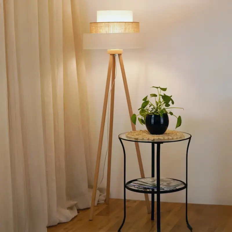 Brilagi - Staande lamp DENVER LUNETA 1xE27/15W/230V beige/bruin/crème Hete Deal