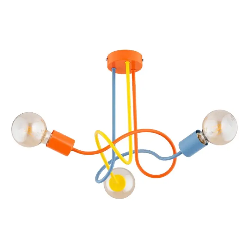 Bevestigde hanglamp voor kinderen WINGO 3xE27/15W/230V kleurrijk Snelle Levering