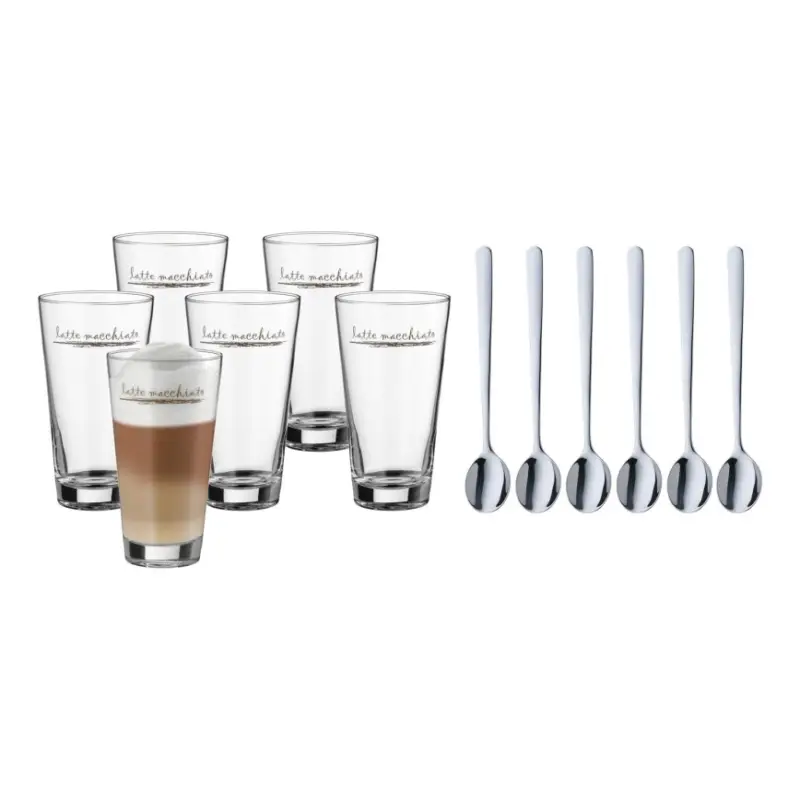 Alleen Vandaag WMF - Set van 6 latte macchiato glazen en lepels CLEVER & MORE