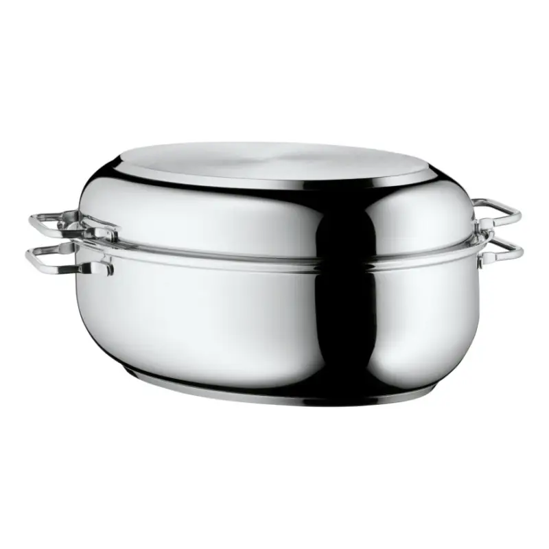 Laatste Versie WMF - Ovale braadpan met een deksel41x28,5 x18 cm roestvrij