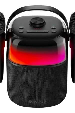 Weekendaanbieding Sencor - LED RGB-luidspreker met draadloze microfoons 35W 8000 mAh + 2x 1800 mAh IPX5 zwart