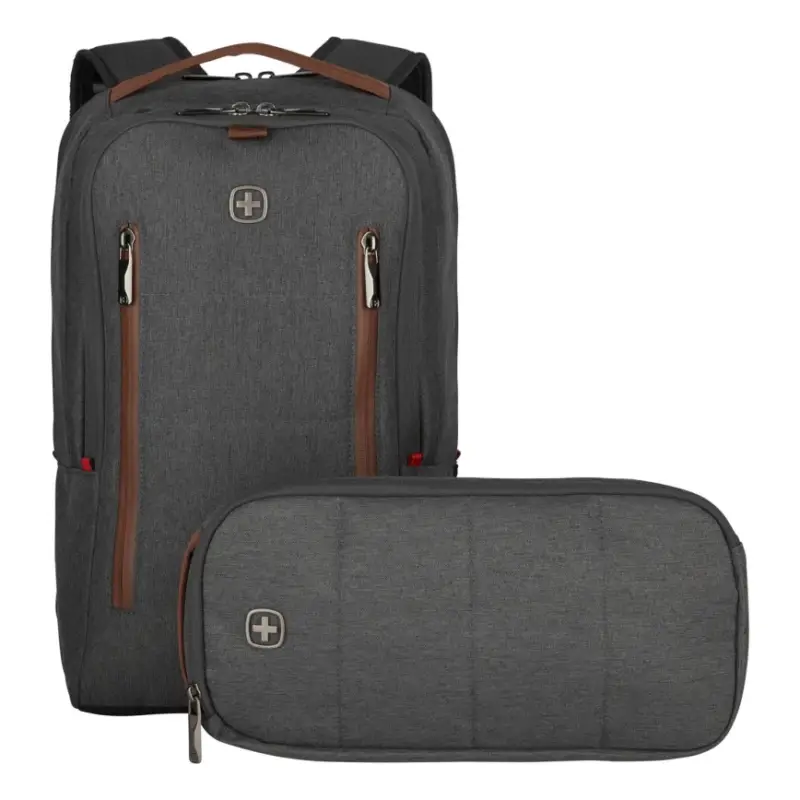 Bestel Nu Wenger - Rugzak voor laptop 15 l 16" met vak voor tablet 12" + City Upgrade 2-in-1 crossbody tas grijs