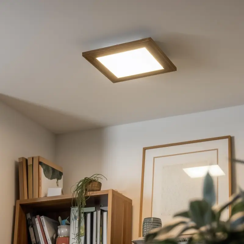 Eglo - LED dimbare opbouwpaneel SALOBRENA 2 WOOD LED/16W/230V 4000K 34x34 cm bruin Betrouwbaar