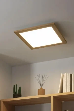 Koopje Eglo - LED RGBW dimbaar opbouwpaneel SALOBRENA-C WOOD LED/21W/230V 2700-6500K 49,5x49,5 cm bruin + afstandsbediening