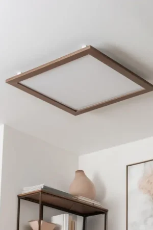 Direct Beschikbaar Eglo - Dimbaar LED paneel SALOBRENA-TW WOOD LED/32,5W/230V 2700-6500K 64x64 cm donkerbruin + afstandsbediening