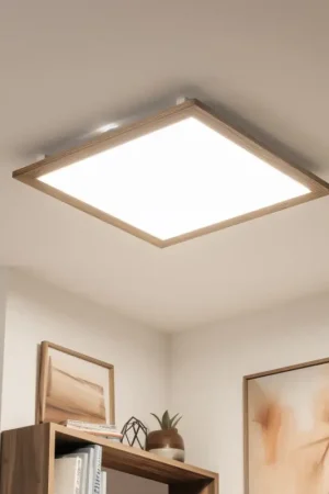 Alleen Vandaag Eglo - Dimbaar LED paneel SALOBRENA-TW WOOD LED/32,5W/230V 2700-6500K 64x64 cm bruin + afstandsbediening