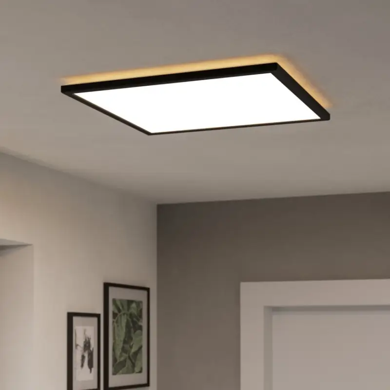 Hoge Kwaliteit Eglo - LED RGBW Dimbare badkamer plafondlamp LED/17W/230V 2700-6500K 50x50cm IP44 zwart ZigBee