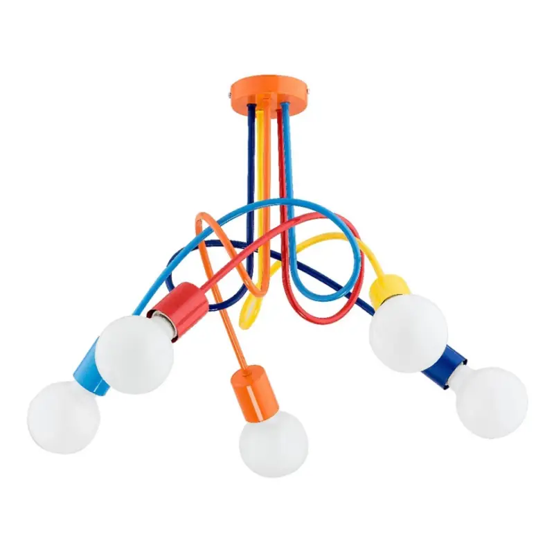 Shop Nu Bevestigde hanglamp voor kinderen TANGO 5xE27/15W/230V kleurrijk