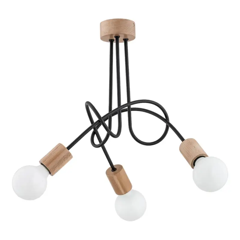 Shop Nu Bevestigde hanglamp TANGO 3xE27/15W/230V bruin/zwart