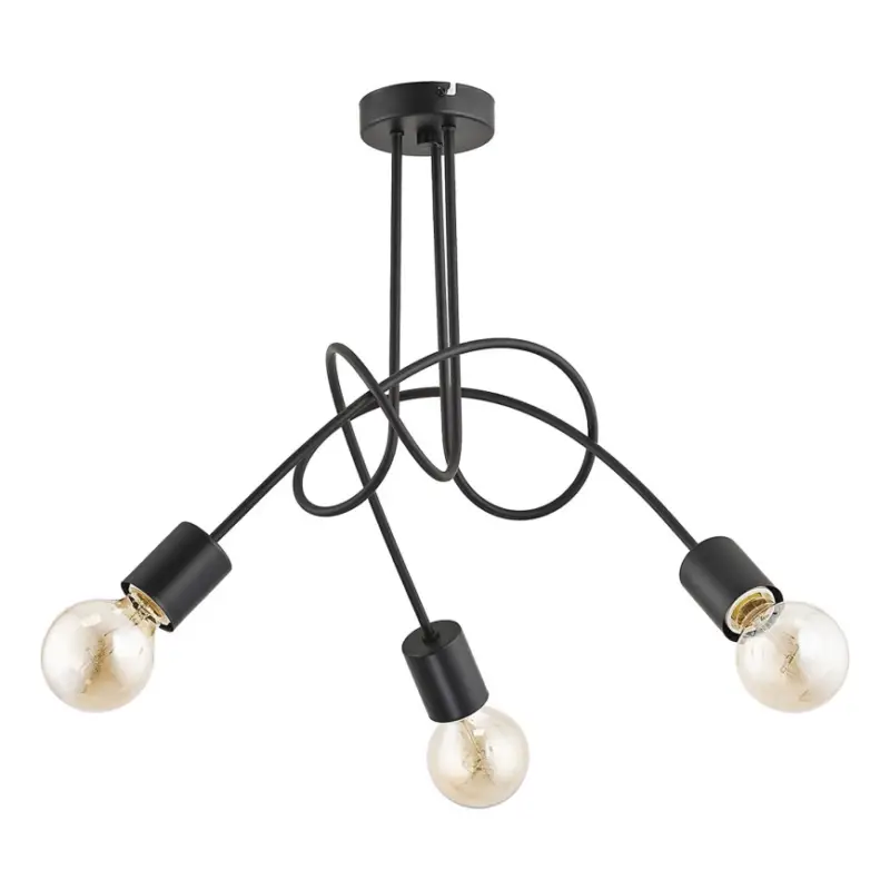 Bevestigde hanglamp TANGO 3xE27/15W/230V zwart Uitverkoop