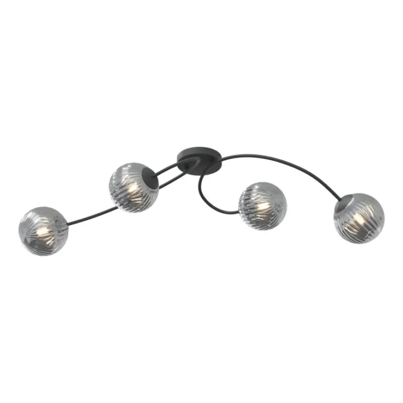 Lage Prijs Bevestigde hanglamp VIBRA 4xE14/10W/230V zwart/grijs