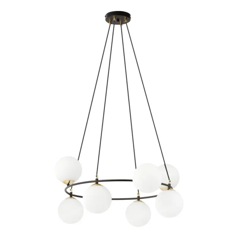 Must-Have Hanglamp aan een koord AZURA 8xE14/10W/230V zwart/wit