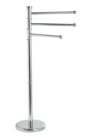 Aqualine - Standaard met handdoekhouder SAMBA 85,5 cm roestvrij/glanzend chroom Hoge Kwaliteit