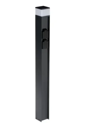 Speciale Aanbieding Buitenlamp met 2 stopcontacten DASTEN 1xG9/11W/230V 80 cm IP44 zwart