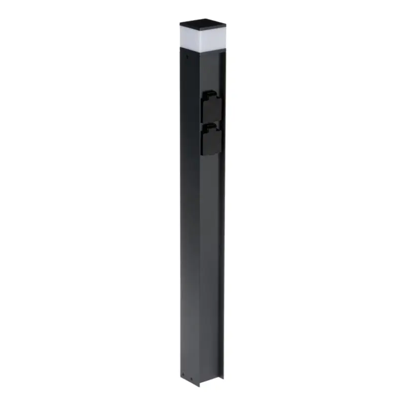 Speciale Aanbieding Buitenlamp met 2 stopcontacten DASTEN 1xG9/11W/230V 80 cm IP44 zwart