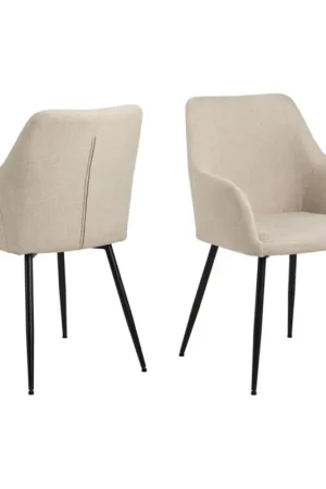 Eetkamerstoel met armleuningen TANYA 1 stuk beige Finale Uitverkoop