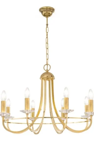 Dagaanbieding Kolarz 330.88.8C - Kristallen kroonluchter aan ketting IMPERIAL 8xE14/60W/230V goudkleurig