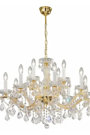 Beperkte Voorraad Kolarz 3149.88+4.3.KoT - Kristallen kroonluchter aan ketting MARIA LOUISE 12xE14/40W/230V 24K goud