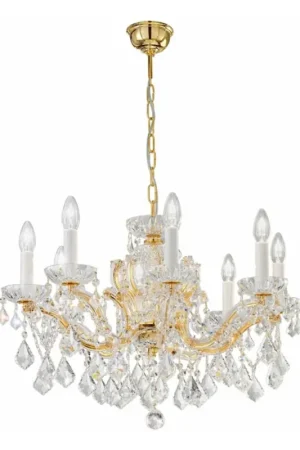 Superprijs Kolarz 3149.88.3.KoT - Kristallen kroonluchter aan ketting MARIA LOUISE 8xE14/40W/230V 24K goud