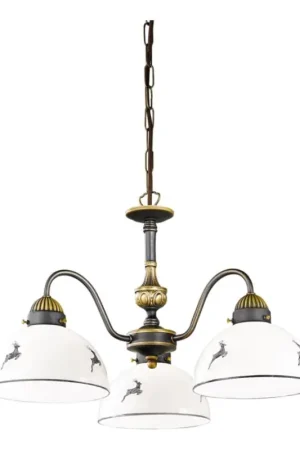 Snelle Levering Kolarz 731.83.133 - Hanglamp aan ketting NONNA 3xE27/75W/230V hertengrijs
